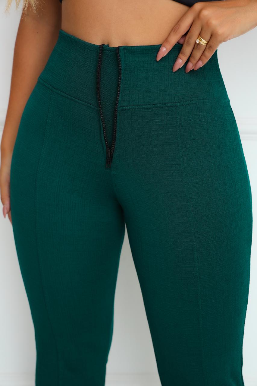 Calça Flare Jackar Linho Cor Verde petróleo - Imagem 7