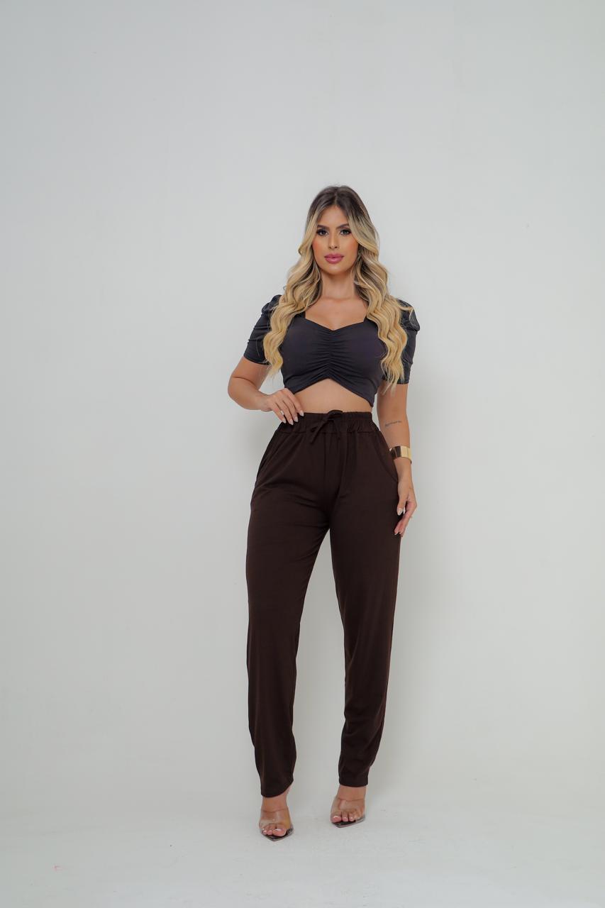 Calça feminina VISCOLYCRA Cor Marron - Imagem 5