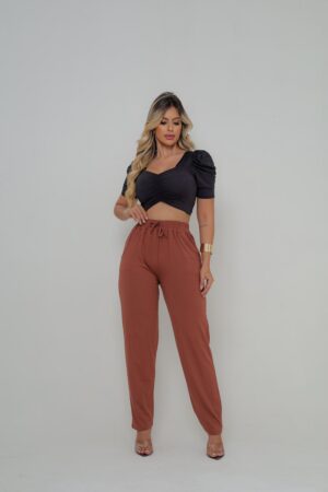 Calça feminina VISCOLYCRA Cor terra cota