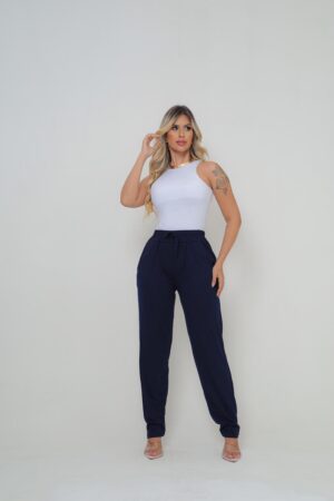 Calça feminina VISCOLYCRA Cor azul marinho